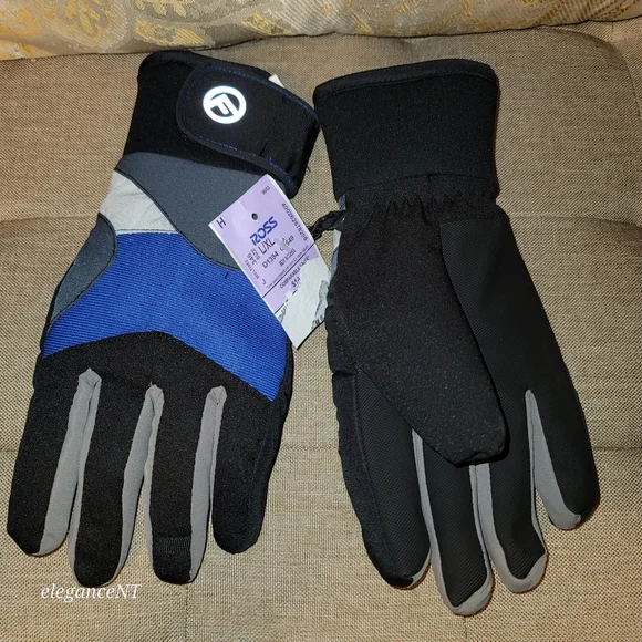 Insulated Kids / Youth Winter Black/Blue/Gray Gloves L/XL NWT - Picture 5 of 6